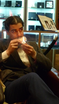 Smoker with Meerschaum Pipe / Nat Sherman, New York, NY / Leica D-Lux 4